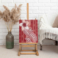 Tonga Kupesi Ngatu Canvas Wall Art Vintage Red Plumeria LT05 - Polynesian Pride