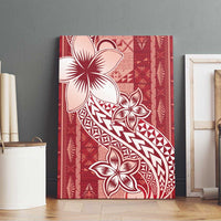 Tonga Kupesi Ngatu Canvas Wall Art Vintage Red Plumeria LT05 - Polynesian Pride