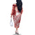Tonga Kupesi Ngatu Family Matching Off The Shoulder Long Sleeve Dress and Hawaiian Shirt Vintage Red Plumeria