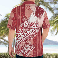 Tonga Kupesi Ngatu Hawaiian Shirt Vintage Red Plumeria LT05 - Polynesian Pride