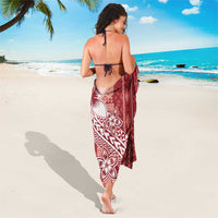 Tonga Kupesi Ngatu Sarong Vintage Red Plumeria