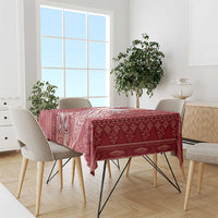 Tonga Kupesi Ngatu Tablecloth Vintage Red Plumeria LT05 - Polynesian Pride