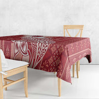 Tonga Kupesi Ngatu Tablecloth Vintage Red Plumeria LT05 - Polynesian Pride