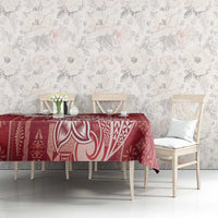 Tonga Kupesi Ngatu Tablecloth Vintage Red Plumeria LT05 - Polynesian Pride