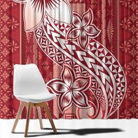 Tonga Kupesi Ngatu Window Curtain Vintage Red Plumeria LT05 - Polynesian Pride