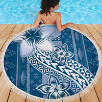 Tonga Kupesi Ngatu Beach Blanket Vintage Blue Plumeria LT05 - Polynesian Pride