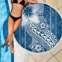 Tonga Kupesi Ngatu Beach Blanket Vintage Blue Plumeria LT05 - Polynesian Pride