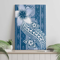 Tonga Kupesi Ngatu Canvas Wall Art Vintage Blue Plumeria LT05 - Polynesian Pride