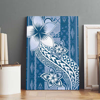 Tonga Kupesi Ngatu Canvas Wall Art Vintage Blue Plumeria LT05 - Polynesian Pride