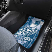 Tonga Kupesi Ngatu Car Mats Vintage Blue Plumeria LT05 - Polynesian Pride