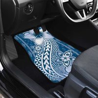 Tonga Kupesi Ngatu Car Mats Vintage Blue Plumeria LT05 - Polynesian Pride