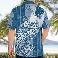 Tonga Kupesi Ngatu Hawaiian Shirt Vintage Blue Plumeria LT05 - Polynesian Pride