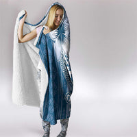Tonga Kupesi Ngatu Hooded Blanket Vintage Blue Plumeria LT05 - Polynesian Pride