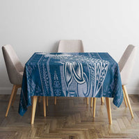 Tonga Kupesi Ngatu Tablecloth Vintage Blue Plumeria LT05 - Polynesian Pride