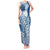 Tonga Kupesi Ngatu Tank Maxi Dress Vintage Blue Plumeria