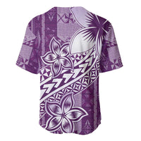 Tonga Kupesi Ngatu Baseball Jersey Vintage Purple Plumeria