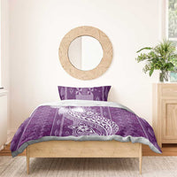 Tonga Kupesi Ngatu Bedding Set Vintage Purple Plumeria