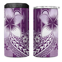 Tonga Kupesi Ngatu 4 in 1 Can Cooler Tumbler Vintage Purple Plumeria LT05 One Size: 16 oz Purple - Polynesian Pride