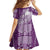 Tonga Kupesi Ngatu Family Matching Off The Shoulder Long Sleeve Dress and Hawaiian Shirt Vintage Purple Plumeria