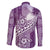Tonga Kupesi Ngatu Family Matching Off The Shoulder Long Sleeve Dress and Hawaiian Shirt Vintage Purple Plumeria