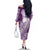 Tonga Kupesi Ngatu Family Matching Off The Shoulder Long Sleeve Dress and Hawaiian Shirt Vintage Purple Plumeria