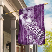 Tonga Kupesi Ngatu Garden Flag Vintage Purple Plumeria