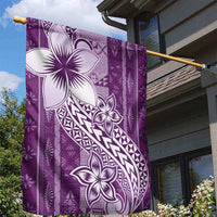 Tonga Kupesi Ngatu Garden Flag Vintage Purple Plumeria