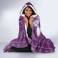 Tonga Kupesi Ngatu Hooded Blanket Vintage Purple Plumeria LT05 - Polynesian Pride