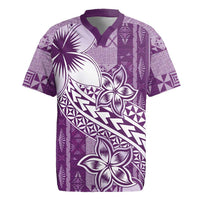 Tonga Kupesi Ngatu Rugby Jersey Vintage Purple Plumeria
