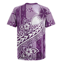 Tonga Kupesi Ngatu Rugby Jersey Vintage Purple Plumeria