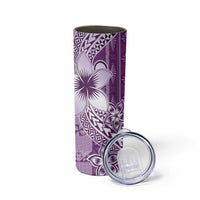 Tonga Kupesi Ngatu Skinny Tumbler Vintage Purple Plumeria