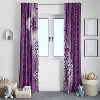 Tonga Kupesi Ngatu Window Curtain Vintage Purple Plumeria LT05 - Polynesian Pride