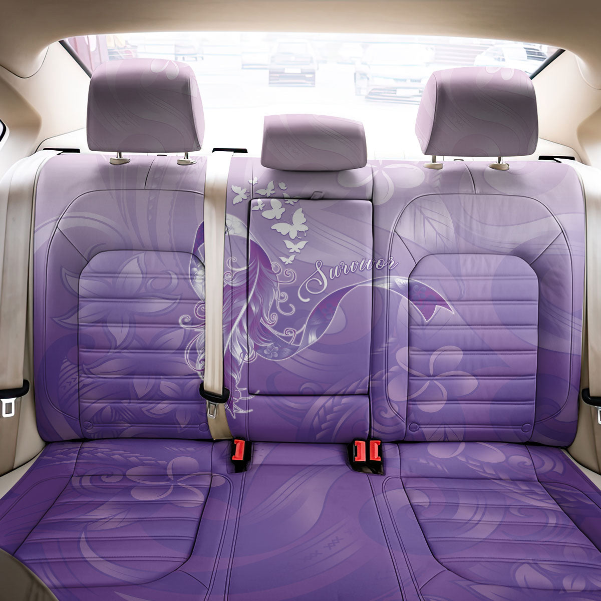 Lupus Awareness Month Back Car Seat Cover Polynesian Style LT05 - Polynesian Pride