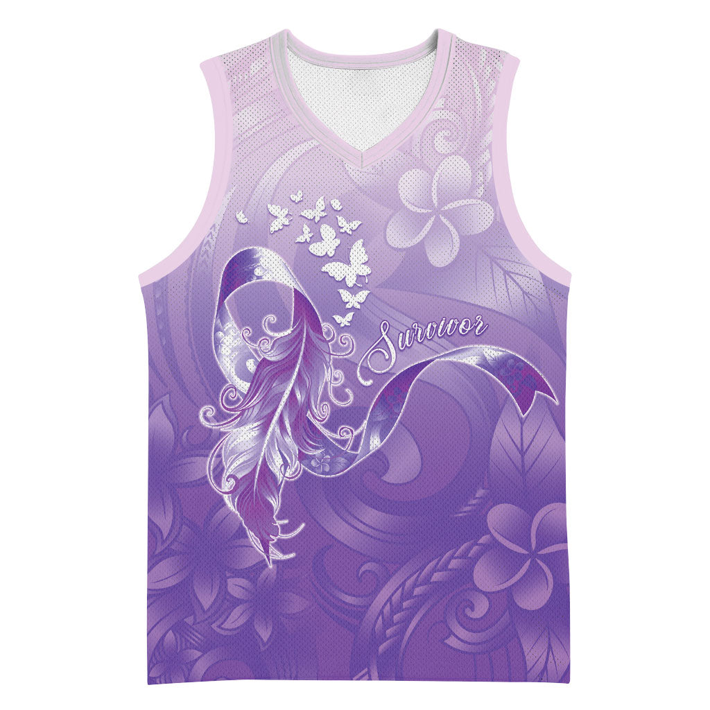 Lupus Awareness Month Basketball Jersey Polynesian Style LT05 Unisex Lilac - Polynesian Pride