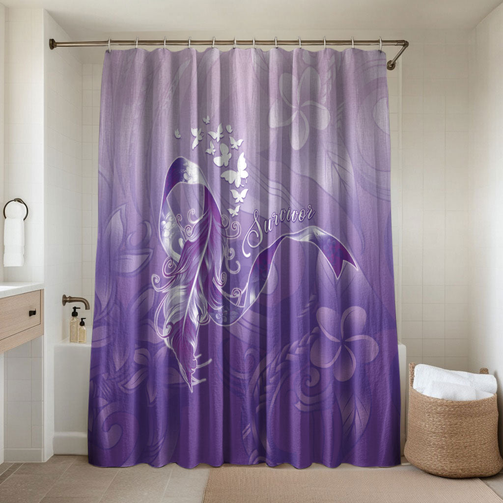 Lupus Awareness Month Bathroom Set Polynesian Style LT05 Shower Curtain Only Lilac - Polynesian Pride