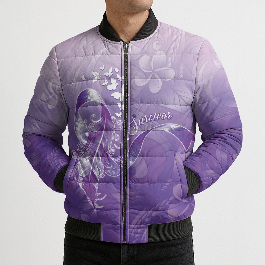 Lupus Awareness Month Bomber Puffer Jacket Polynesian Style LT05 - Polynesian Pride