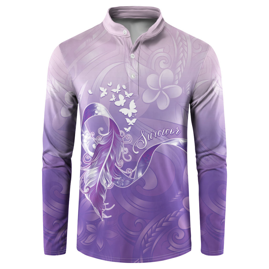 Lupus Awareness Month Button Sweatshirt Polynesian Style LT05 Lilac - Polynesian Pride