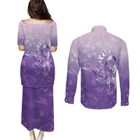 Lupus Awareness Month Couples Matching Puletasi and Long Sleeve Button Shirt Polynesian Style LT05 - Polynesian Pride