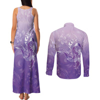 Lupus Awareness Month Couples Matching Tank Maxi Dress and Long Sleeve Button Shirt Polynesian Style LT05 - Polynesian Pride