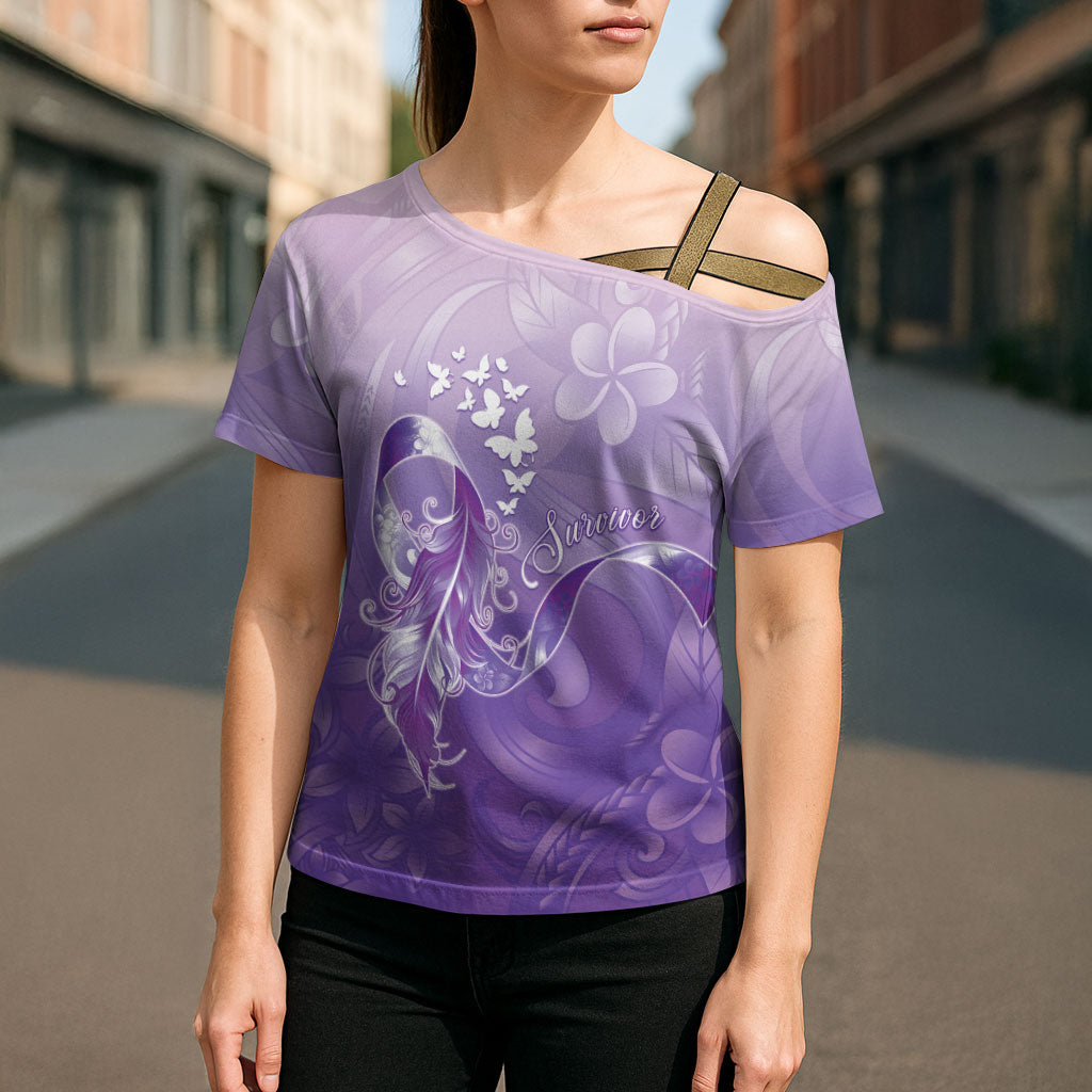 Lupus Awareness Month Cross Shoulder Shirt Polynesian Style LT05 - Polynesian Pride