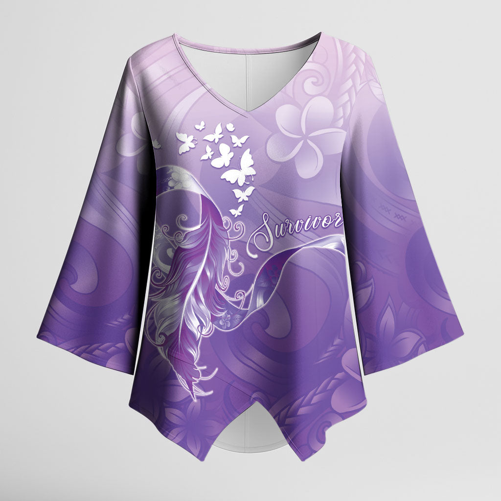 Lupus Awareness Month Kimono Sleeve Blouse Polynesian Style LT05 Female Lilac - Polynesian Pride