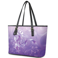 Lupus Awareness Month Leather Tote Bag Polynesian Style LT05 - Polynesian Pride