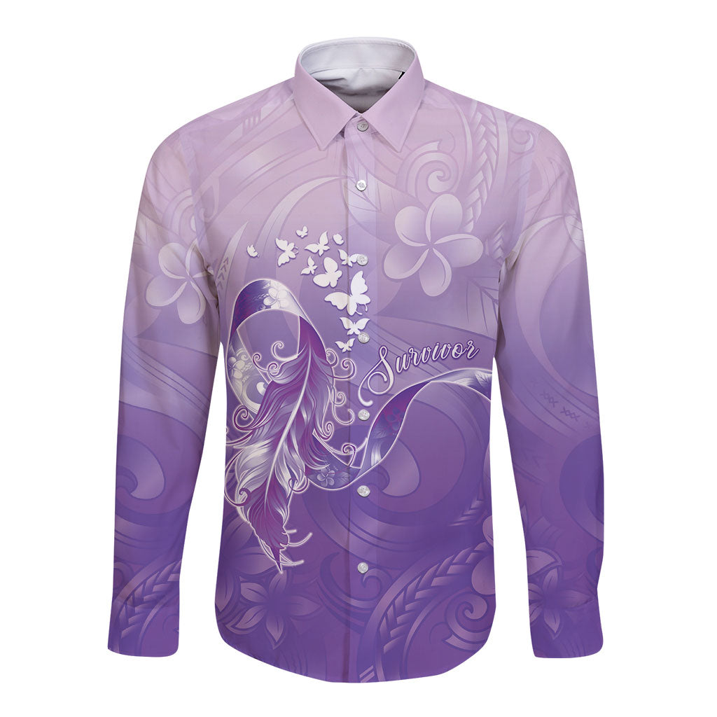 Lupus Awareness Month Long Sleeve Button Shirt Polynesian Style LT05 Unisex Lilac - Polynesian Pride