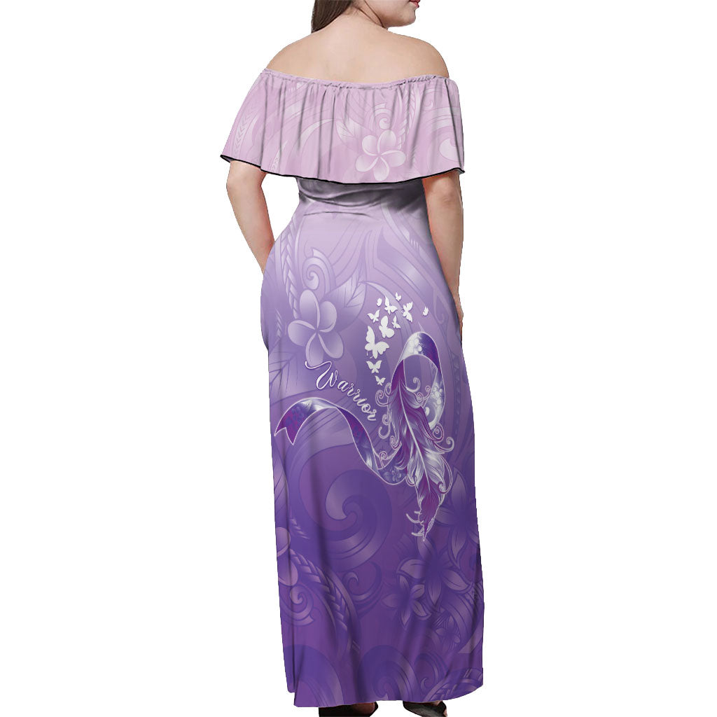 Lupus Awareness Month Off Shoulder Maxi Dress Polynesian Style LT05 - Polynesian Pride