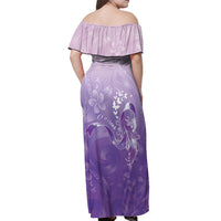 Lupus Awareness Month Off Shoulder Maxi Dress Polynesian Style LT05 - Polynesian Pride