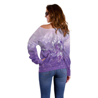 Lupus Awareness Month Off Shoulder Sweater Polynesian Style LT05 - Polynesian Pride