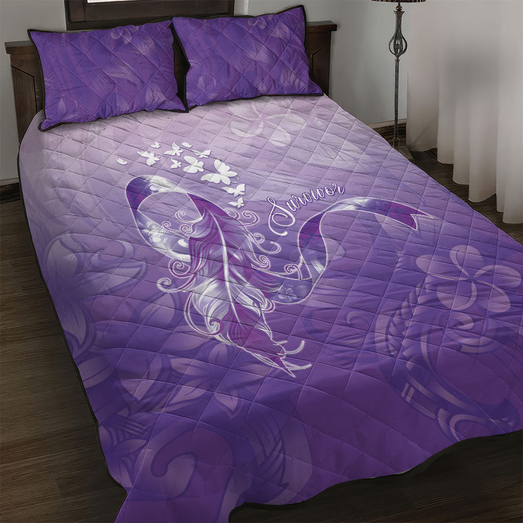 Lupus Awareness Month Quilt Bed Set Polynesian Style LT05 Lilac - Polynesian Pride
