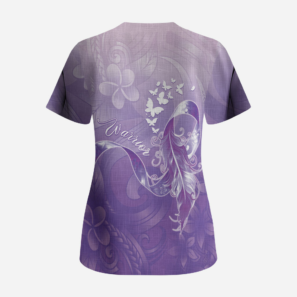Lupus Awareness Month Scrub Top Polynesian Style LT05 - Polynesian Pride