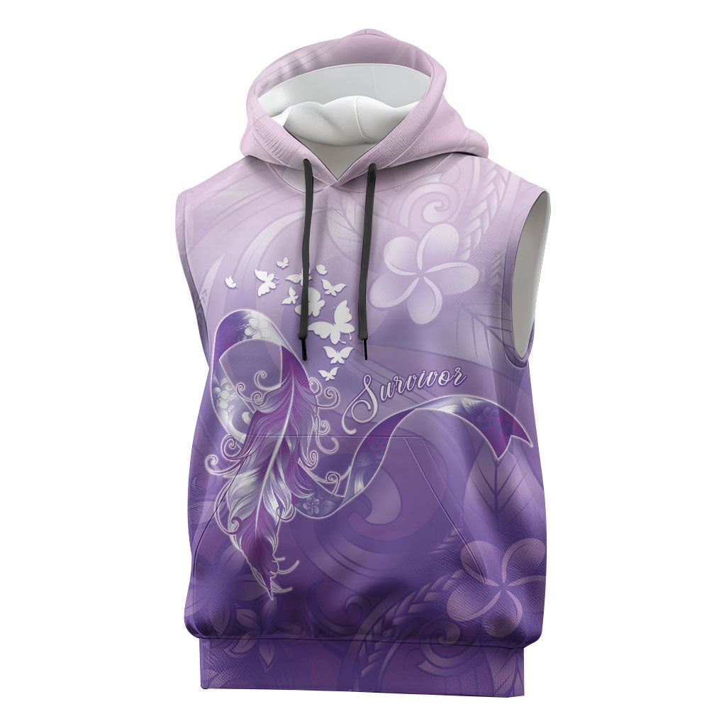 Lupus Awareness Month Sleeveless Hoodie Polynesian Style LT05 Lilac - Polynesian Pride