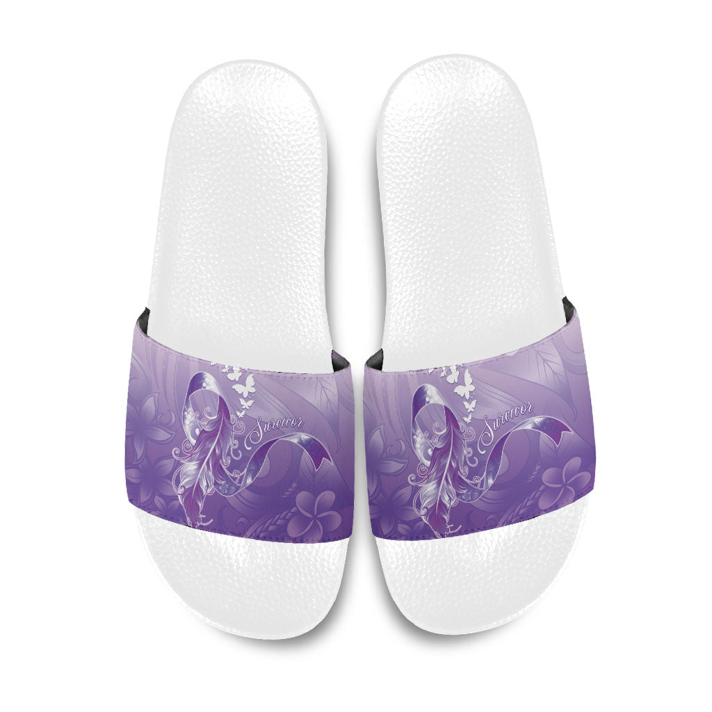 Lupus Awareness Month Slide Sandals Polynesian Style LT05 Lilac - Polynesian Pride